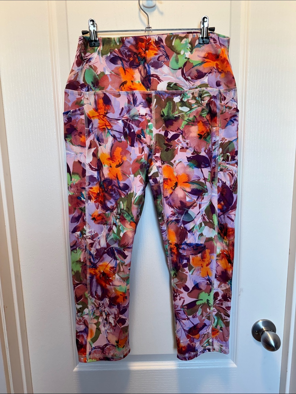 RBX Active Women’s Floral Capri Leggings - Pink Multicolor